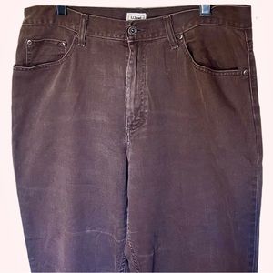L.L. Bean women’s brown straight leg pants 100% cotton 16M/T
